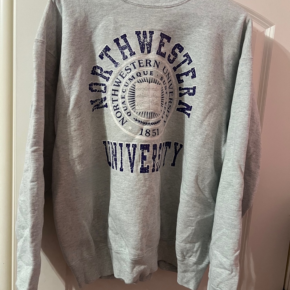 Slouchy Northwestern University Gray Sweater